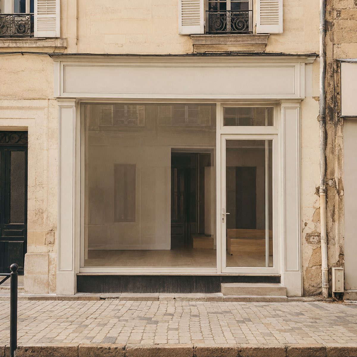 Avant : devanture de commerce sans protection